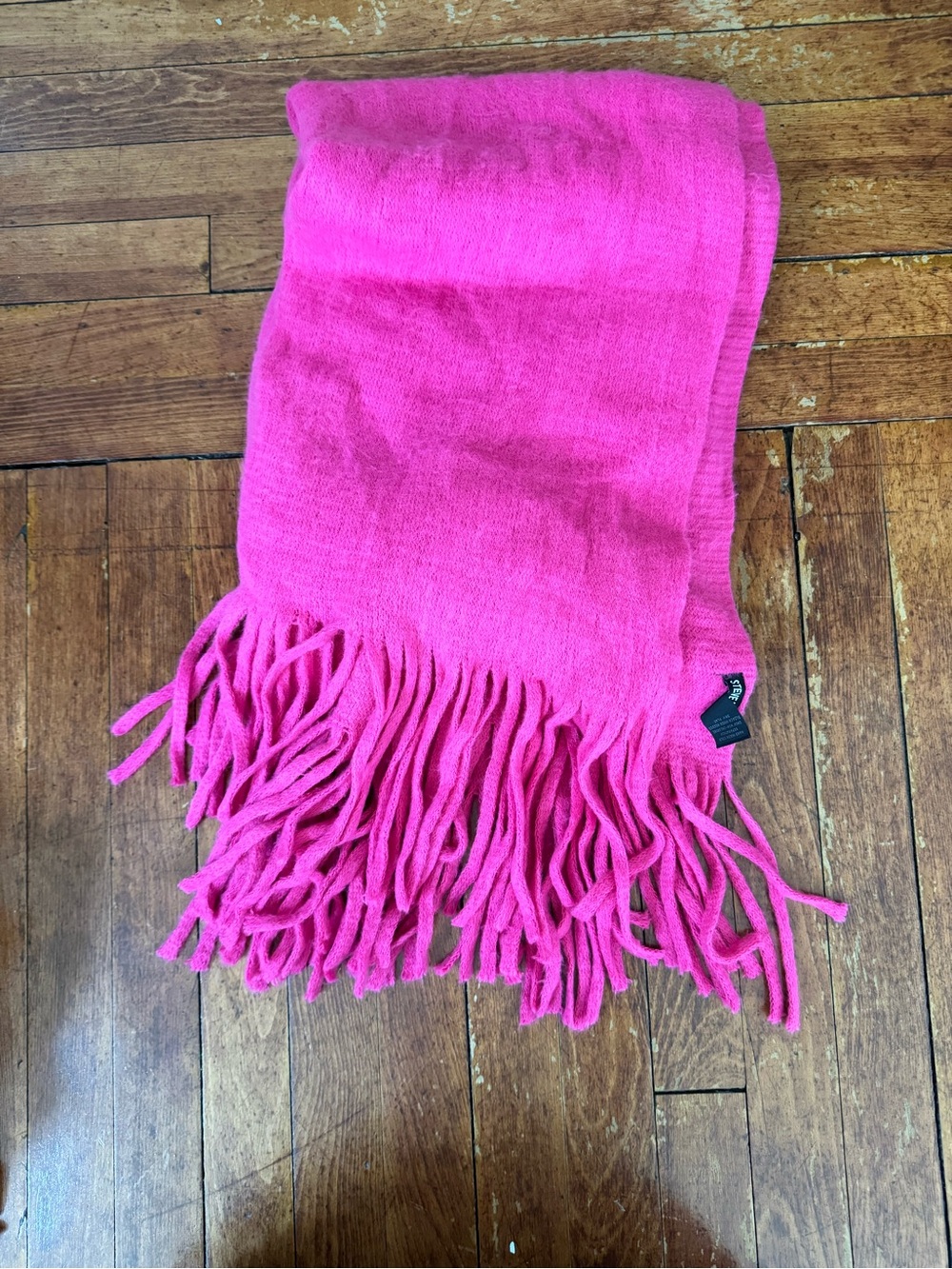 Steve Madden Hot Pink Fringe Scarf